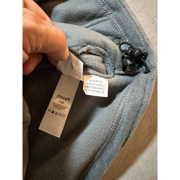 Spyder Fleece Jacket Adult Medium Gray Long Sleeve Full Zip Knit Sweatshirt Mens - Picture 8 of 14